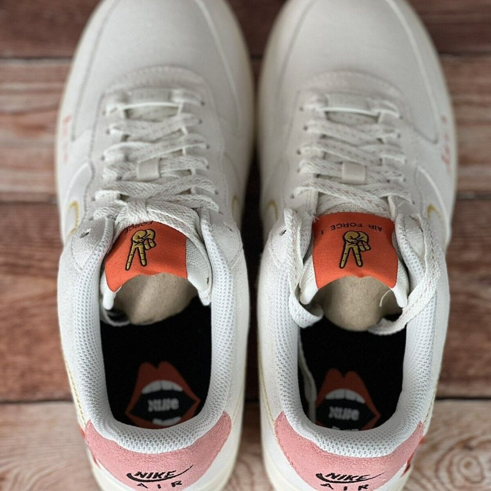 Nike Air Force 1 '07 Women’s Shoes White Solar Flare-Sail DQ7656 100 Size 8 New - Picture 9 of 10